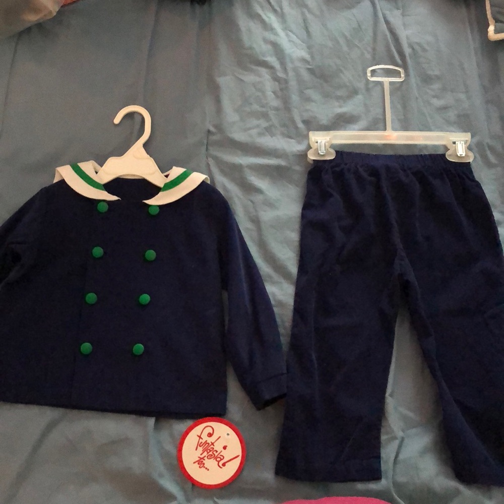 NWT Navy/Green Toddler Boys Sailor Set - Size 3T